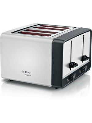 Bosch TAT5P441GB DesignLine 4 Slice Toaster - White / Stainless Steel